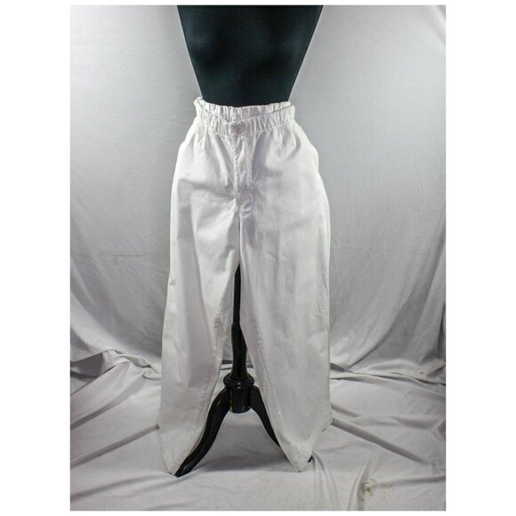 Izod Jeans White Cotton Pants Elastic Drawstring Waist Size XL - Picture 1 of 4